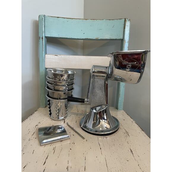 Townecraft Chef's Ware Manual Food Processor 4 Cones Vintage Suction Base - Picture 1 of 10